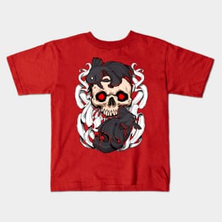 Skull Fish - Black and Red Kids T-Shirt